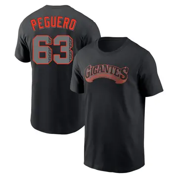Men's Joel Peguero San Francisco Giants Black Alternate Name & Number T-Shirt