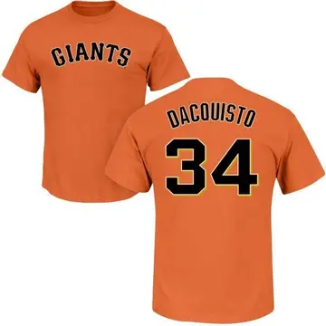 Men's John D'acquisto San Francisco Giants Roster Name & Number T-Shirt - Orange