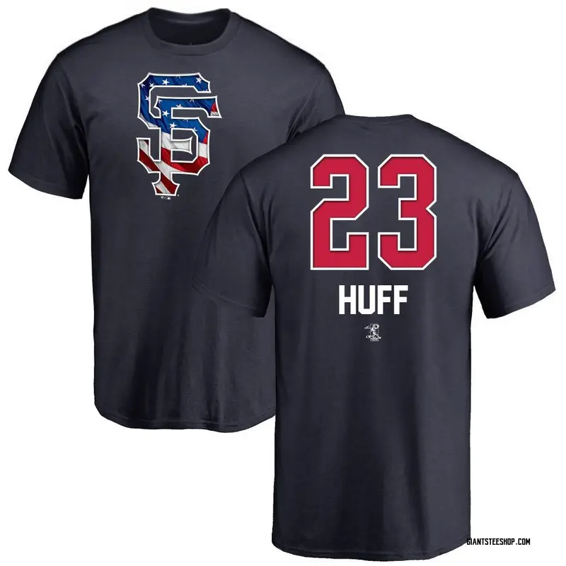 Men's Sam Huff San Francisco Giants Name and Number Banner Wave T-Shirt - Navy