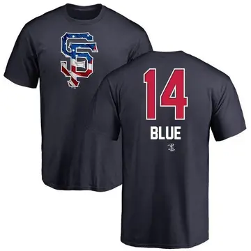 Men's Vida Blue San Francisco Giants Name and Number Banner Wave T-Shirt - Navy