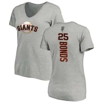 Women's Barry Bonds San Francisco Giants Backer Slim Fit T-Shirt - Ash