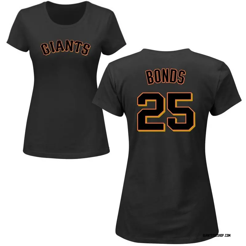 Women's Barry Bonds San Francisco Giants Roster Name & Number T-Shirt - Black