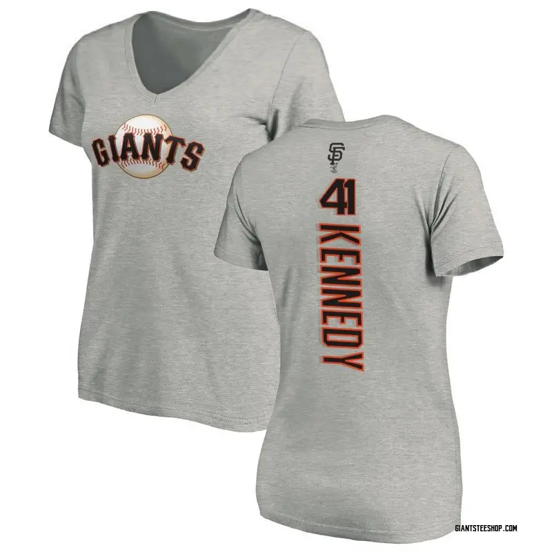 Women's Buddy Kennedy San Francisco Giants Backer Slim Fit T-Shirt - Ash