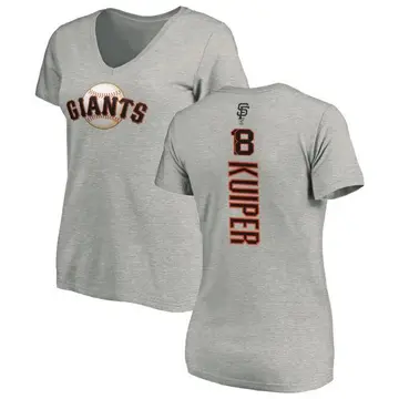 Women's Duane Kuiper San Francisco Giants Backer Slim Fit T-Shirt - Ash