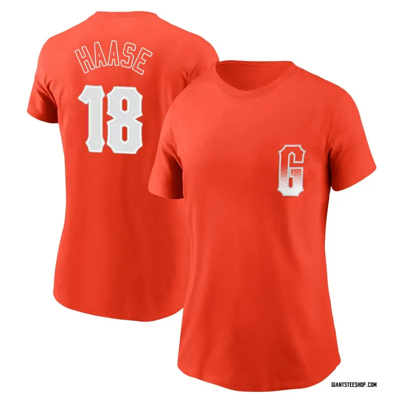 Women's Eric Haase San Francisco Giants Orange City Connect Name & Number T-Shirt