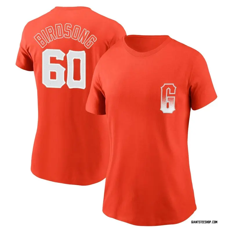 Women's Hayden Birdsong San Francisco Giants Orange City Connect Name & Number T-Shirt