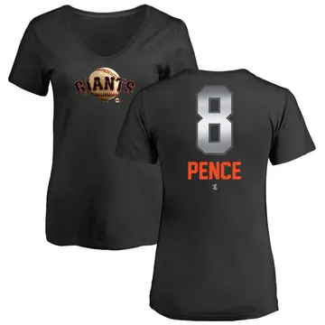 Women's Hunter Pence San Francisco Giants Midnight Mascot V-Neck T-Shirt - Black