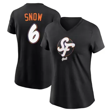 Women's J.t. Snow San Francisco Giants Black 2025 City Connect Name & Number T-Shirt