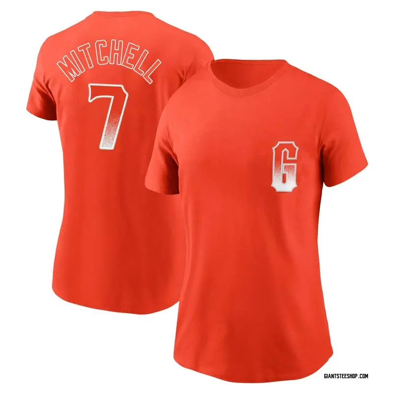 Women's Kevin Mitchell San Francisco Giants Orange City Connect Name & Number T-Shirt