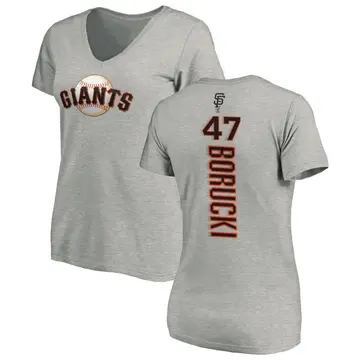 Women's Ryan Borucki San Francisco Giants Backer Slim Fit T-Shirt - Ash