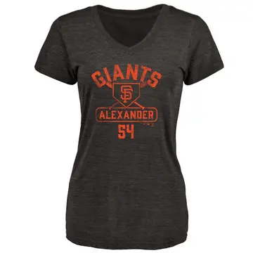 Women's Scott Alexander San Francisco Giants Base Runner Tri-Blend T-Shirt - Black