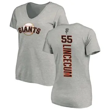 Women's Tim Lincecum San Francisco Giants Backer Slim Fit T-Shirt - Ash
