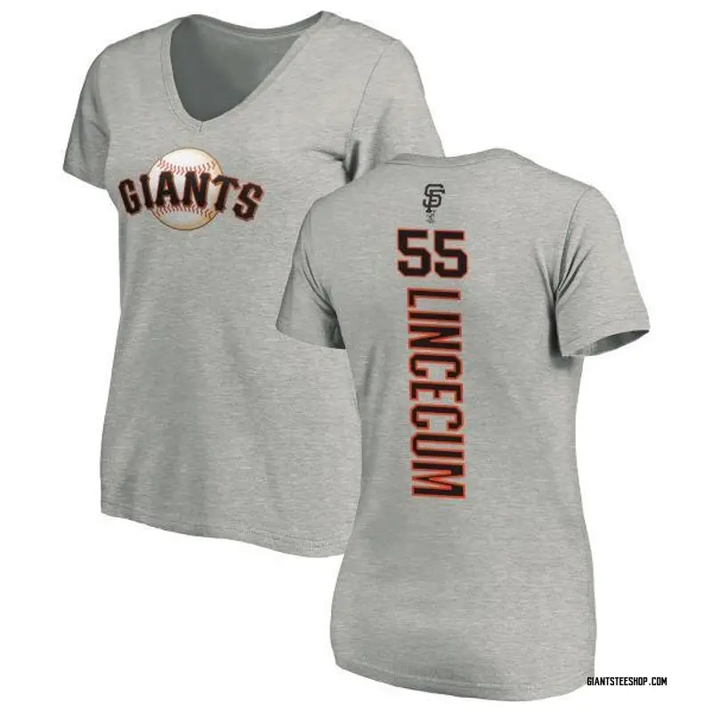 Women's Tim Lincecum San Francisco Giants Backer Slim Fit T-Shirt - Ash
