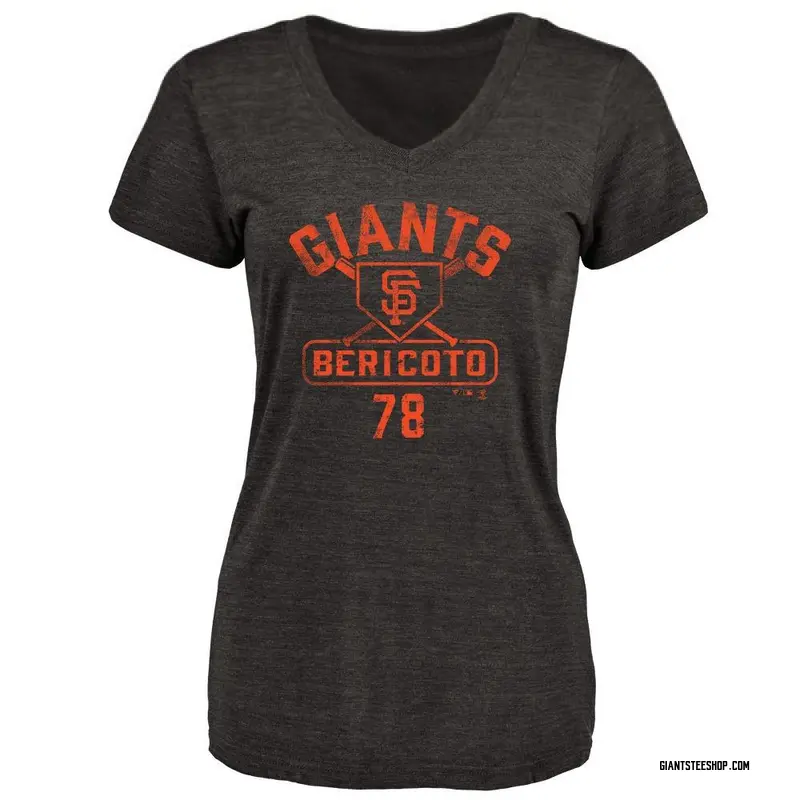 Women's Victor Bericoto San Francisco Giants Base Runner Tri-Blend T-Shirt - Black