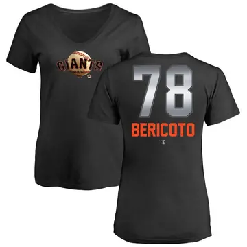 Women's Victor Bericoto San Francisco Giants Midnight Mascot V-Neck T-Shirt - Black