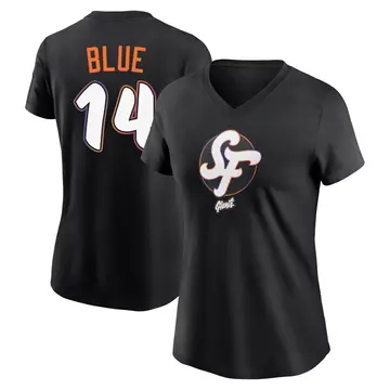 Women's Vida Blue San Francisco Giants Black 2025 City Connect Name & Number T-Shirt