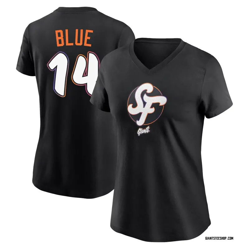 Women's Vida Blue San Francisco Giants Black 2025 City Connect Name & Number T-Shirt