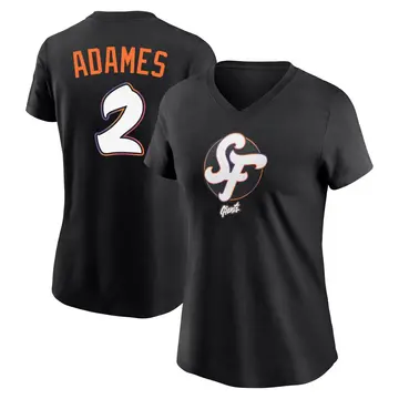 Women's Willy Adames San Francisco Giants Black 2025 City Connect Name & Number T-Shirt