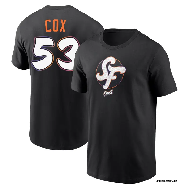 Youth Jonah Cox San Francisco Giants Black 2025 City Connect Name & Number T-Shirt
