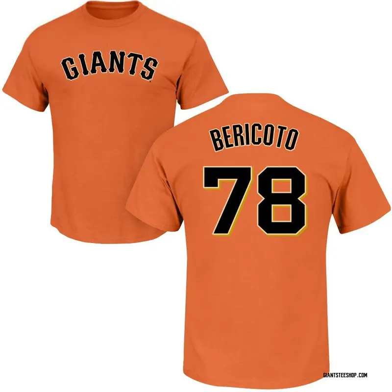 Youth Victor Bericoto San Francisco Giants Roster Name & Number T-Shirt - Orange